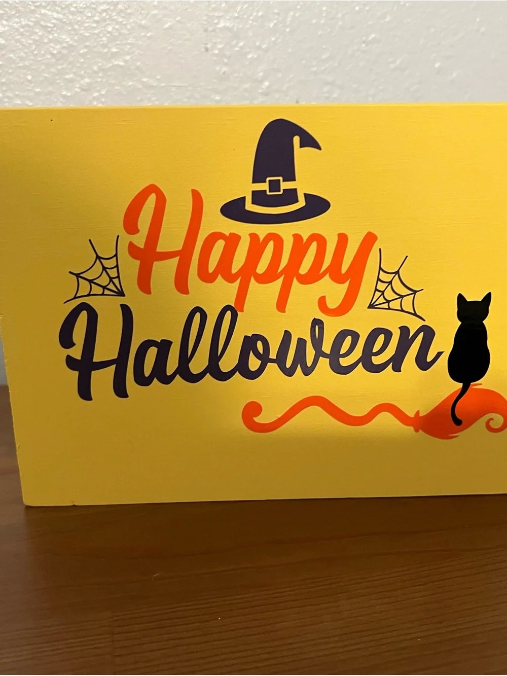 Happy Halloween shelf sitter Yellow & Orange